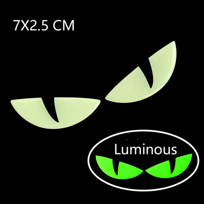 Luminous Devil's Eye Reflective Stickers - Car & Motorcycle Safety Decor for Enhanced Night Visibility