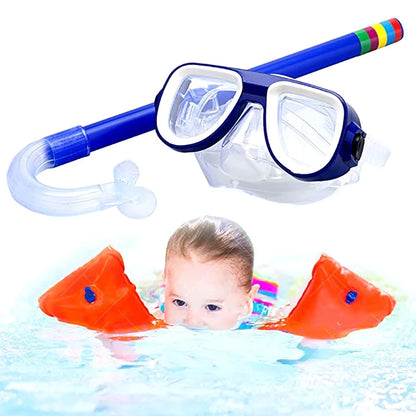 Kids Anti-Fog Diving Mask Set with Breathing Tube - Shockproof Underwater Swimming Goggles with Adjustable Band for Snorkeling