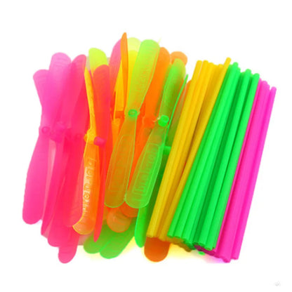 Flying Bamboo Dragonfly Propeller Toy - 10/20 Piece Set | Multicolor Rotating Outdoor Classic Kids Gift