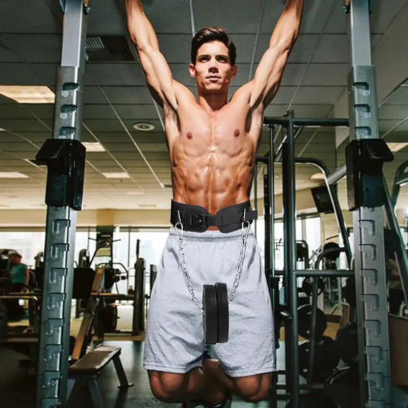 Weight Lifting Belt with Chain - Dipping Belt for Pull-Ups and Strength Training