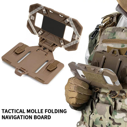 MOLLE Tactical Phone Holder - Folding Navigation Board for Airsoft & Hunting Vest Accessories