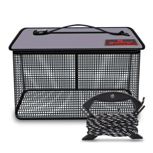 Foldable Fishing Cage Net - Collapsible Fish Trap for Carp, Shrimp, Crayfish & Lobster