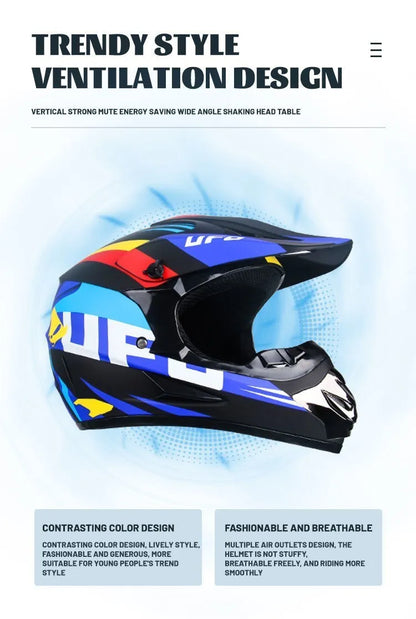 DOT Certified Professional Off-Road Motorcycle Helmet - Adults & Children - Downhill Racing Motor Helmet with Free Gift