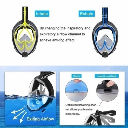 Full Face Diving & Snorkeling Mask – Anti-Fog, Waterproof | Adults & Kids
