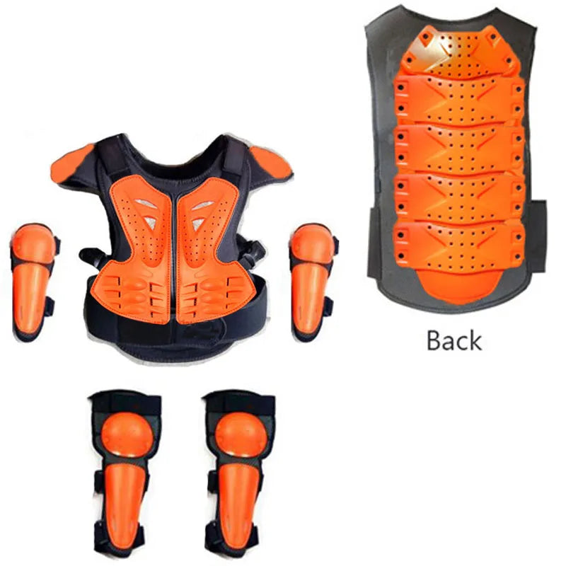 Youth Body Protection Armor Vest for Kids 1-1.7M - Motocross, Skiing & Skating Protective Gear
