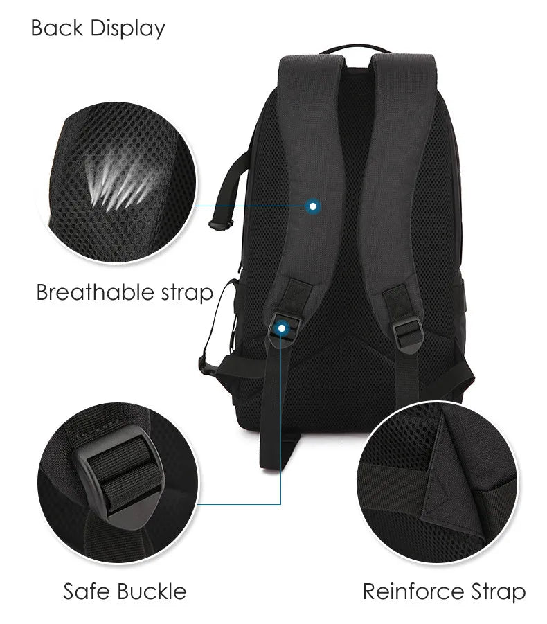 Large Capacity Camera Backpack - Waterproof Oxford DSLR Bag with 15.6" Laptop Compartment