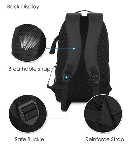 Large Capacity Camera Backpack - Waterproof Oxford DSLR Bag with 15.6" Laptop Compartment