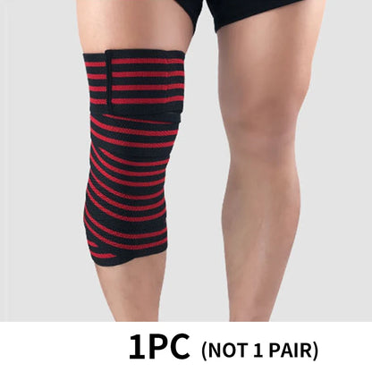Premium Knee Compression Wraps - Elastic Fitness Straps for Weight Lifting, Squats & Gym Training Support