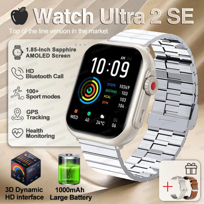 Ultra 2 SE Smart Watch - 1000mAh AMOLED GPS Fitness Tracker with Heart Rate Monitor & HD Calling for iOS & Android