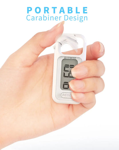 Large Display 3D Pedometer - Accurate Step Counter with Clip & Lanyard for Men, Women & Kids