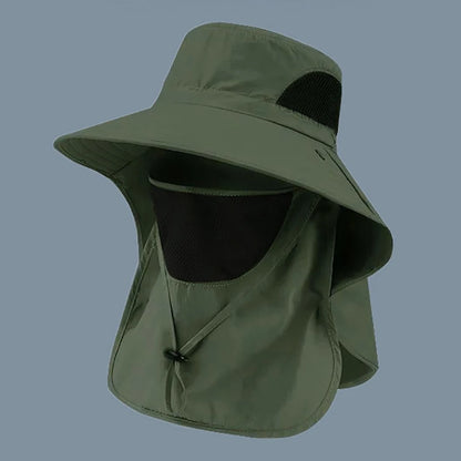 UV Protection Outdoor Sun Hat - Unisex Fishing & Hiking Cap with Neck Flap & Visor for Summer Adventures