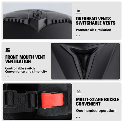DOT Certified Modular Flip-Up Motorcycle Helmet - Dual Visor Cross-Country Safety Helmet - Unisex