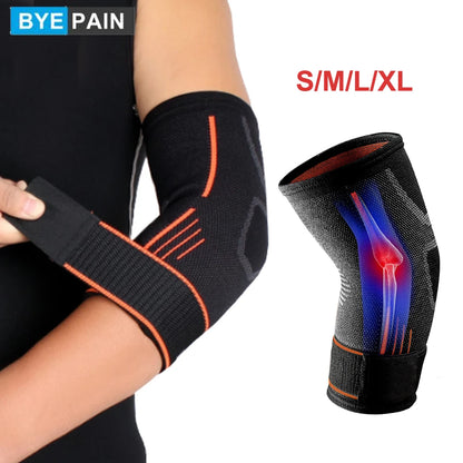 Compression Elbow Support Sleeve - Adjustable Brace for Tendonitis, Tennis Elbow, Golf & Joint Pain Relief