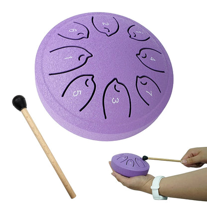 8-Note Steel Tongue Drum - 4.5 Inch Handpan for Meditation, Yoga, Chakra Healing & Music Education