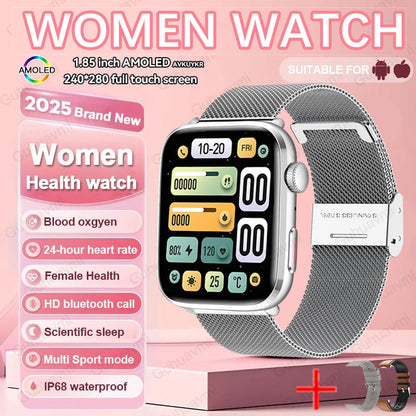 AI Smart Health Watch - HRV+PPG Blood Pressure & Heart Rate Monitor with IP68 Waterproof & NFC