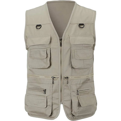 Men's Multi-Pocket Tactical Vest - Summer Outdoor Hiking Fishing Photography Waistcoat Cargo Jacket (S-6XL)