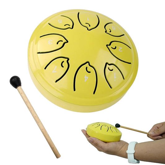 8-Note Steel Tongue Drum - 4.5 Inch Handpan for Meditation, Yoga, Chakra Healing & Music Education