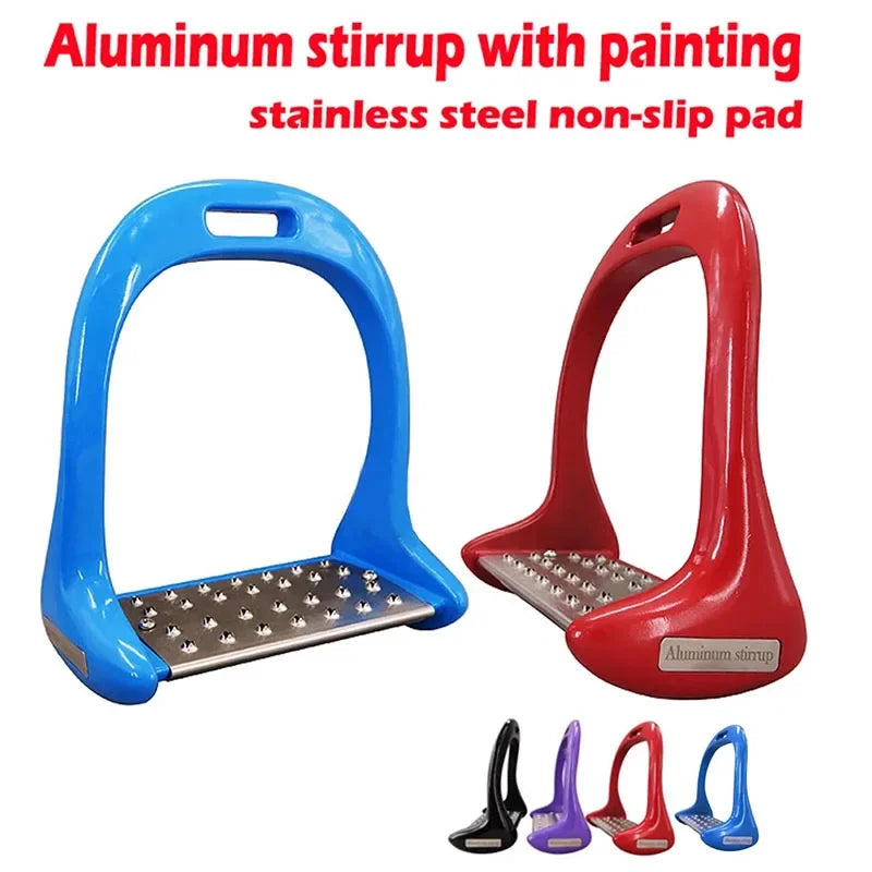 Premium Aluminium Alloy Horse Stirrups - Anti-Slip Equestrian Safety Riding Treads (1 Pair)