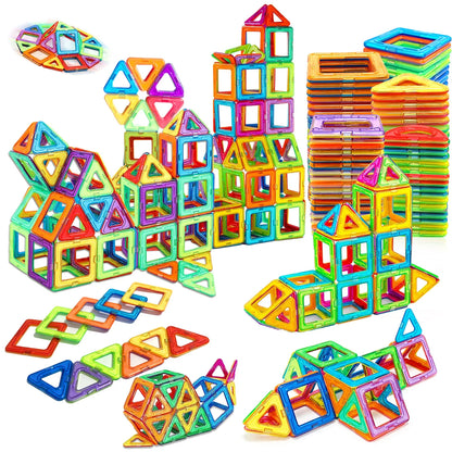 Magnetic Building Blocks Set - Medium Size 60-Piece STEM Construction Toy, Educational DIY Magnet Tiles for Learning & Creative Play