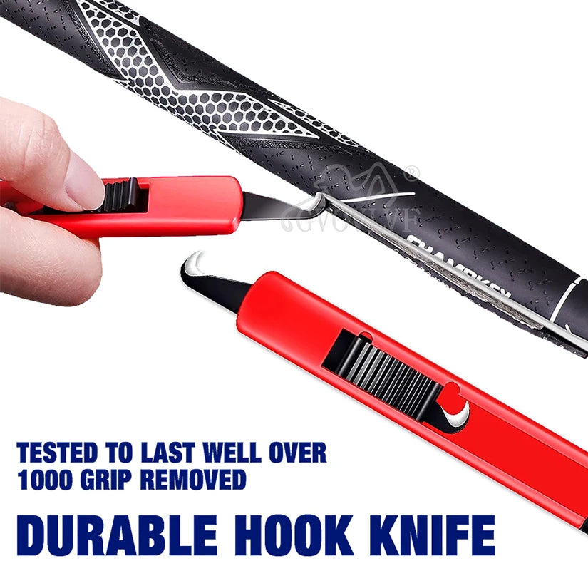 Golf Re-Gripping Hook Knife - Retractable Carbon Steel Blade Tool for Club Grip Replacement