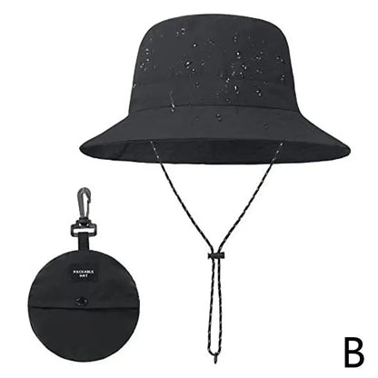 Unisex Waterproof Panama Bucket Hat - Anti-UV Sun Protection for Outdoor Camping, Hiking & Mountaineering
