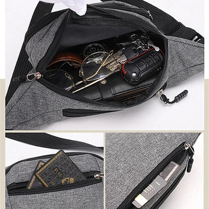 Men's Waterproof Canvas Crossbody Bag - Korean Style Outdoor Sports Waist Pack with Multiple Carry Options