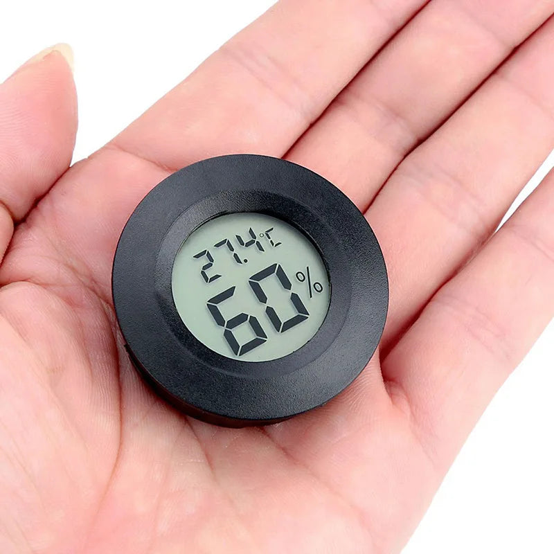 Digital Outdoor Thermometer Hygrometer - Electronic Round Display for Reptile Habitats, Camping & Sports Equipment