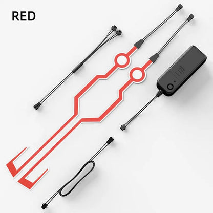 LED Motorcycle Helmet Warning Light Strip - Waterproof EL Cold Light Sticker with 4 Flashing Modes for Night Riding