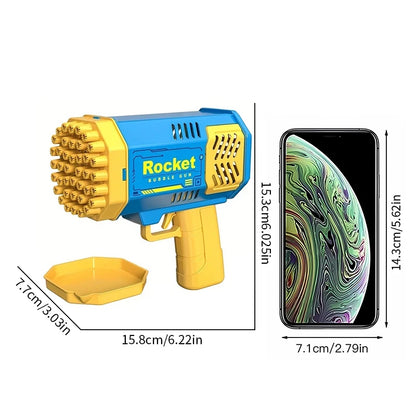 Electric Automatic Bubble Gun - 40 Hole Rocket Launcher Style Handheld Portable Party Toy Birthday Gift (Bubble Water Not Included)