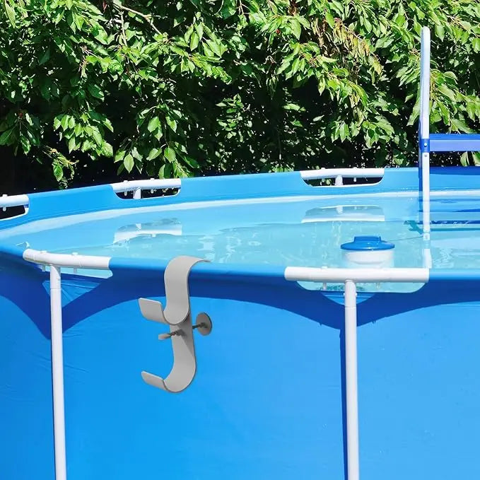 Adjustable Pool Pole Hooks - 2/3-Hook Swimming Pool Equipment Hanger for Telescopic Skimmer Poles and Pool Accessories