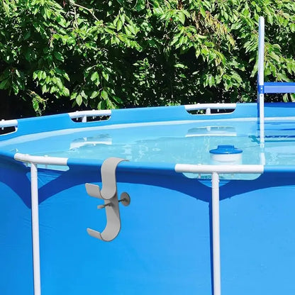 Adjustable Pool Pole Hooks - 2/3-Hook Swimming Pool Equipment Hanger for Telescopic Skimmer Poles and Pool Accessories