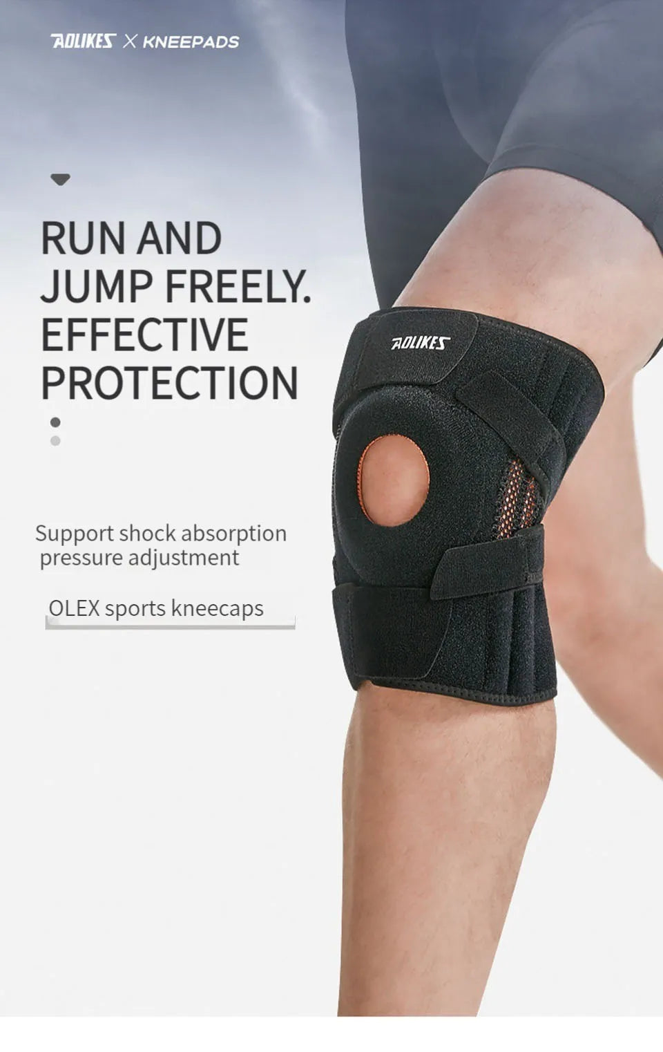 Adjustable Elastic Knee Support Brace - Patella Protection for Basketball, Soccer, Running, Cycling & Fitness (1 Piece)