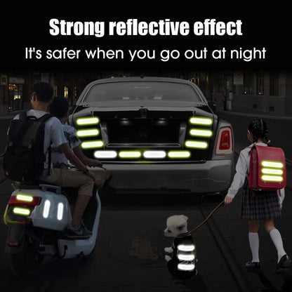 High-Visibility Reflective Safety Stickers - Premium Warning Decals for Motorcycle Helmets, Bikes & Gear (10-100 Pcs)