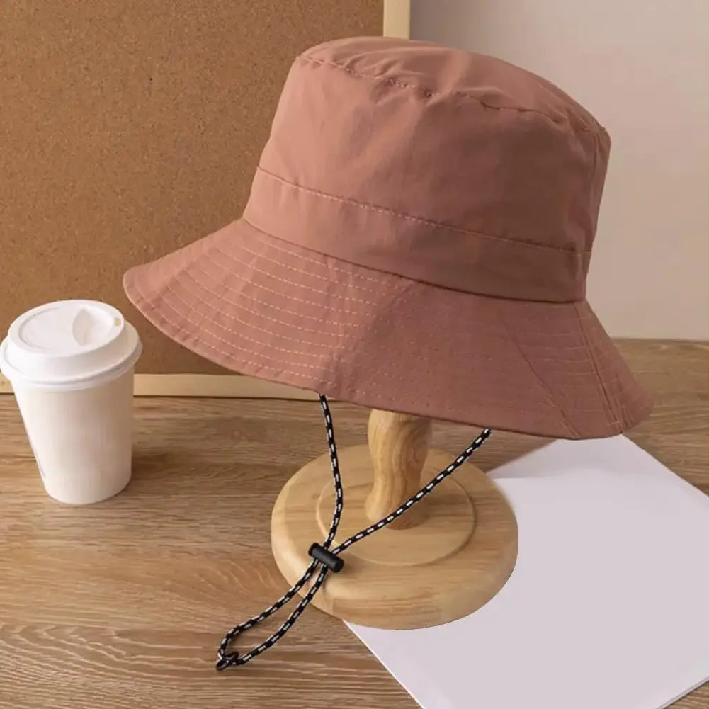 Unisex Waterproof Panama Bucket Hat - Anti-UV Sun Protection for Outdoor Camping, Hiking & Mountaineering