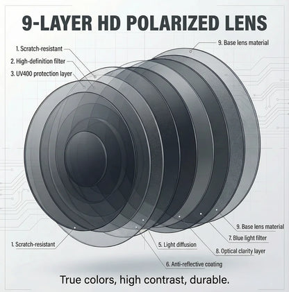 Polarized Steampunk Round Sunglasses - ND9 Adjustable Dimming, Small Frame Light-Reducing Eyewear for Men, Fishing & Driving UV400