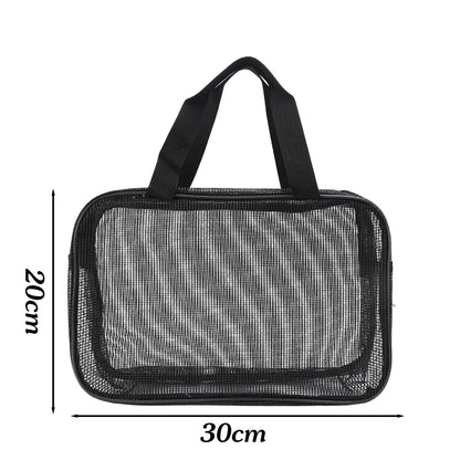 Large Capacity Mesh Toiletry Organizer - Travel Bathroom Storage Bag