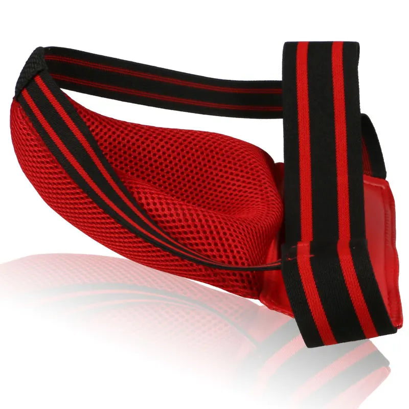 Adult Male MMA Groin Protector - Red & Black Jockstrap for Boxing, Sanda, Taekwondo & Kickboxing Training