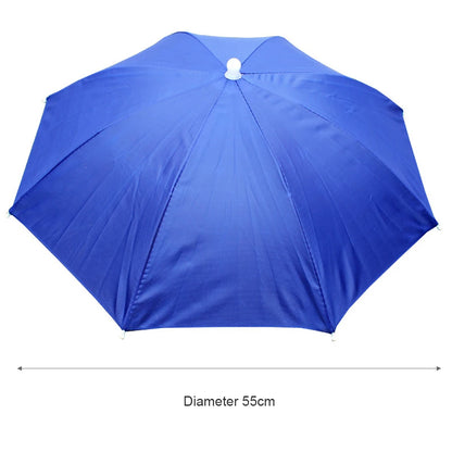 Foldable Umbrella Hat - Waterproof Hands-Free Rain & Sun Protection for Fishing, Camping & Beach (55-95CM Adjustable)