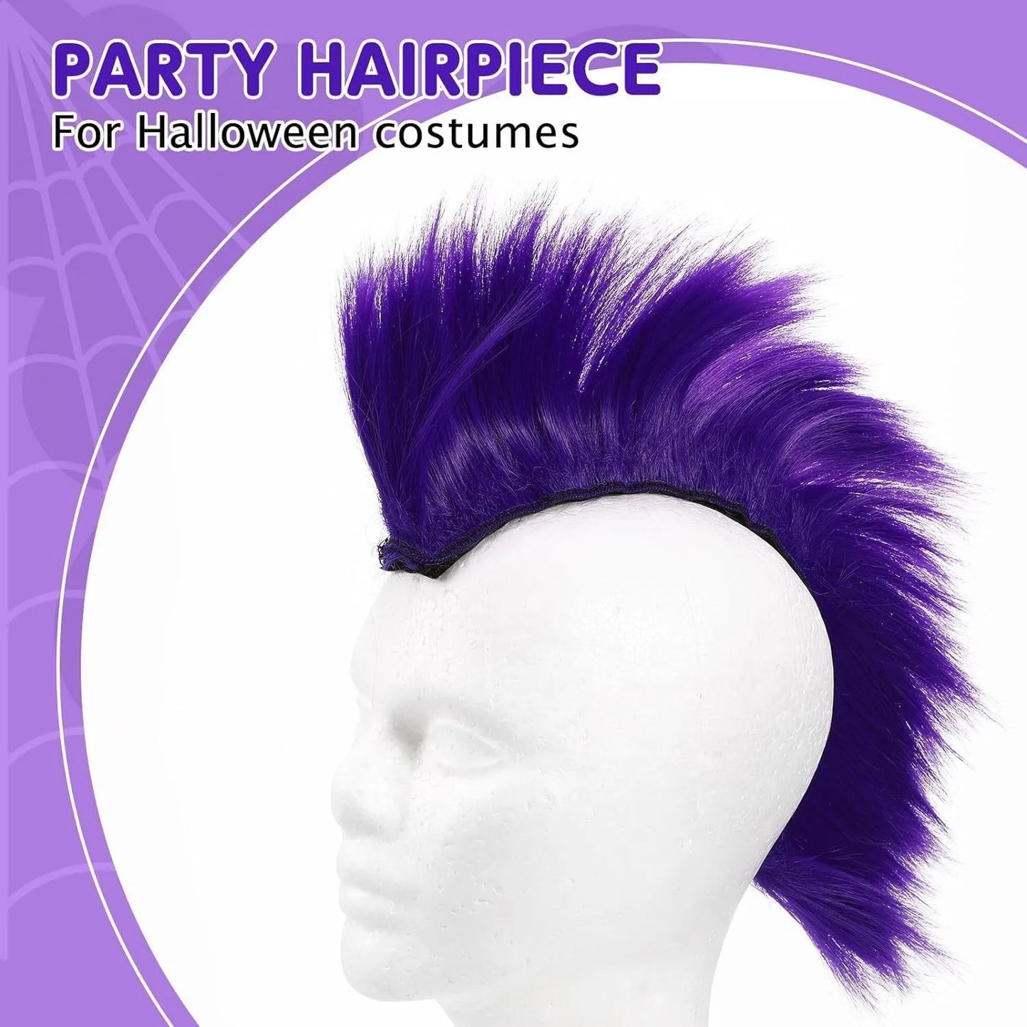 Universal Synthetic Mohawk Hair Sticker - Reusable Motorcycle & Bicycle Helmet Accessory for Outdoor Racing