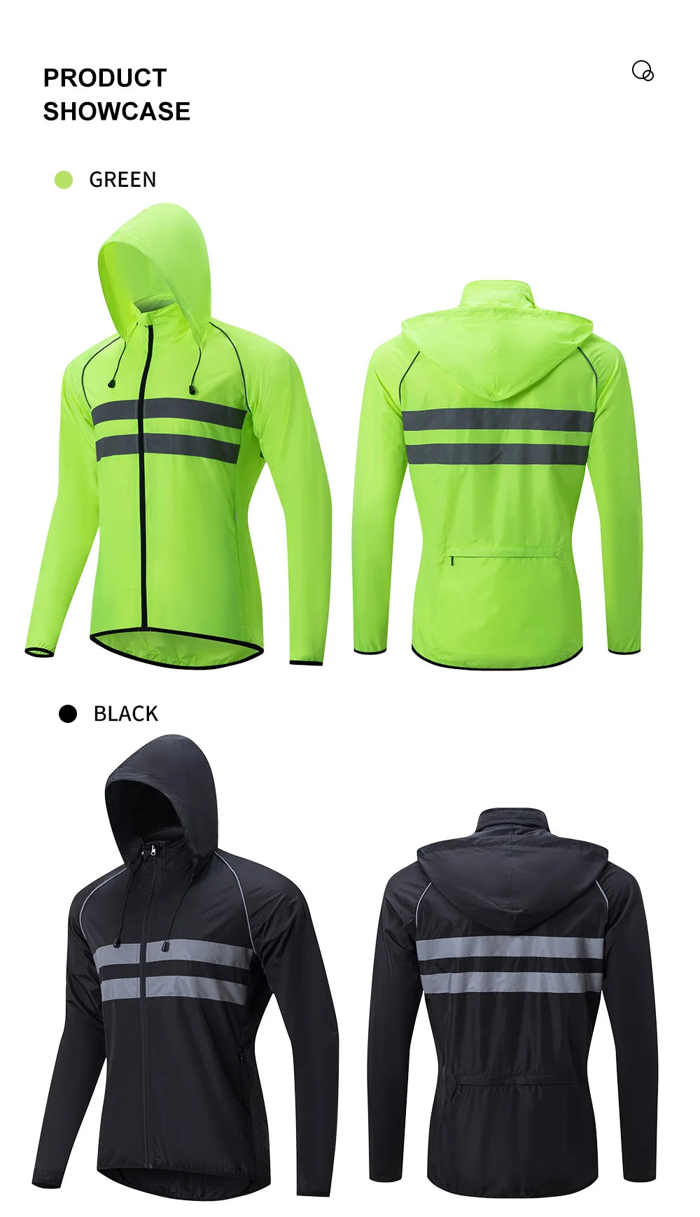 Men's Cycling Windbreaker Jacket - Water-Resistant Long Sleeve MTB Bike Coat with Quick-Dry & Breathable Jersey