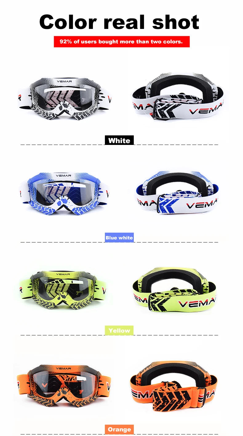 Kids Motocross Goggles - Professional MX MTB Off-Road Dirt Bike Motorcycle Glasses for Children's MX Helmet