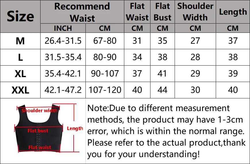 Men's Compression Vest - Nylon-Spandex Slimming Undershirt Tank Top for Chest & Torso Support