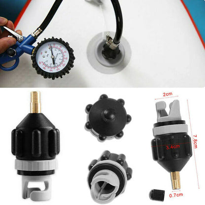 Air Valve Adapter for Inflatable Boats, Paddle Boards, Canoes & Kayaks - Orange/Black