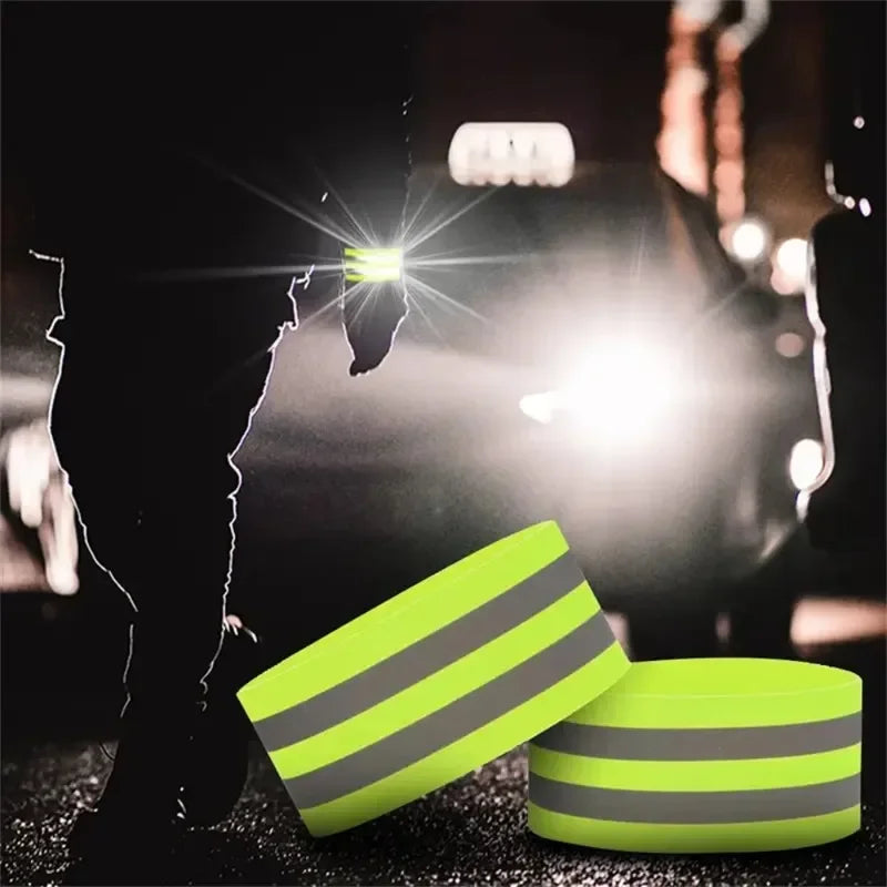 High Visibility Reflective Safety Bands - Wrist Arm Ankle Leg Straps for Night Walking Cycling Running