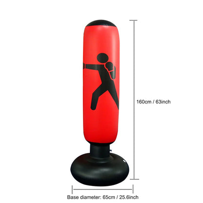 Inflatable PVC Punching Bag - Kids & Adult Fitness Training Boxing Column with Pressure Base