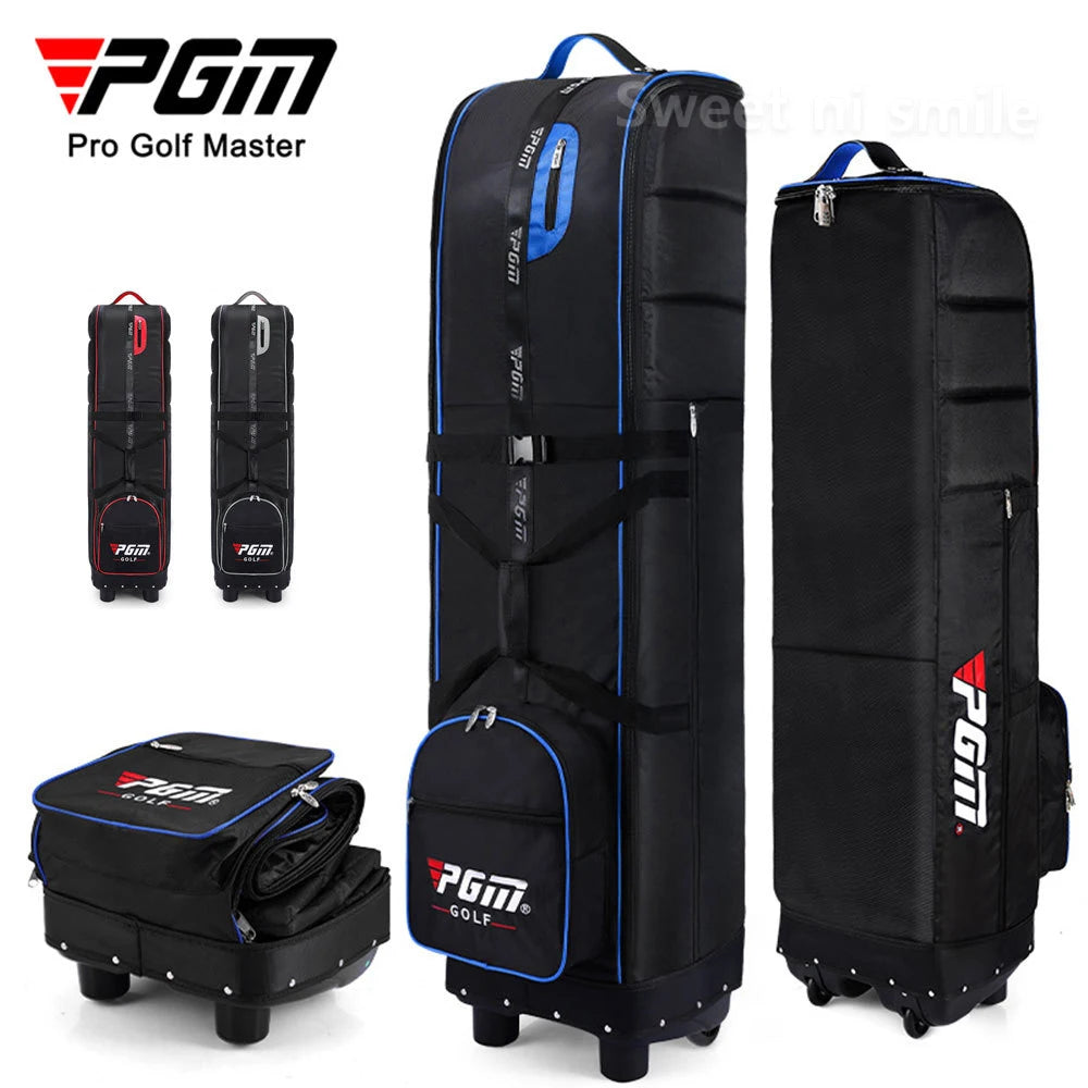 Golf Travel Bag with Wheels - Foldable Airline Golf Club Cover with Padded Straps for Air Travel