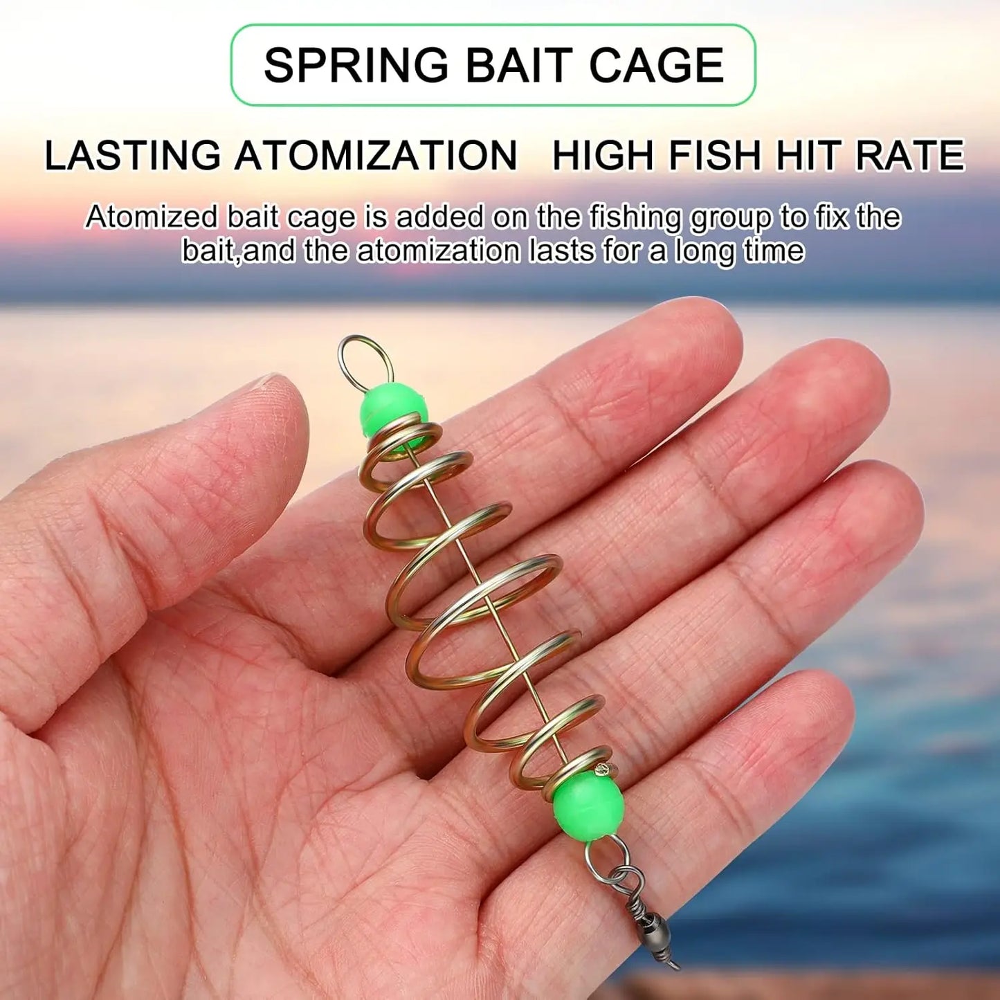 5-Pack Fishing Bait Spring Feeder Cage - Stainless Steel Trap Basket Holder for Carp Fishing Tackle