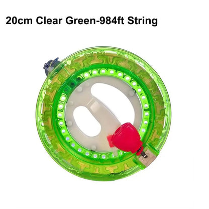 Kite Reel Winder - Fire Wheel Design with Blue Grip
