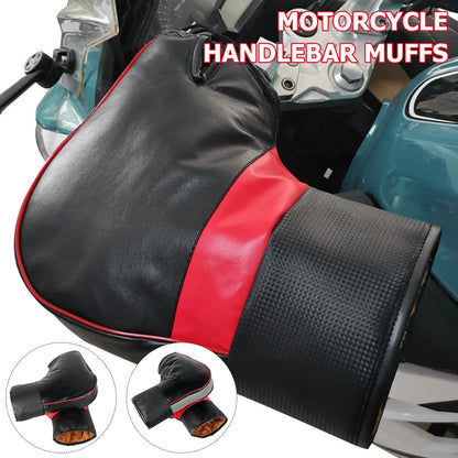 Motorcycle Handlebar Muffs - Thick Warm Rainproof Winter Gloves for Scooter & Motorcycle (1 Pair)