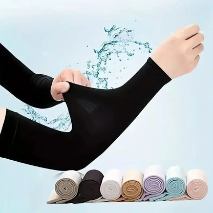 Cooling Arm Sleeves - Ice Silk UV Sun Protection for Cycling, Golf, and Outdoor Sports (1 Pair)
